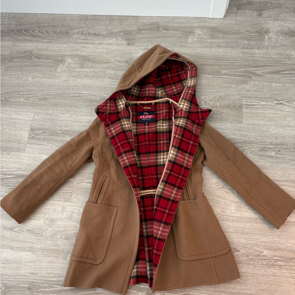 Elegant Tan Hooded Cape with Lining